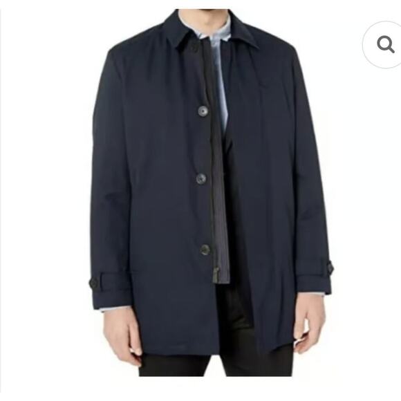 HART SCHAFFNER MARX Men's navy blue Hartsdale All Weather Raincoat size 48R